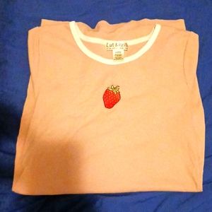 Mini Pink Dress with Strawberry Decal